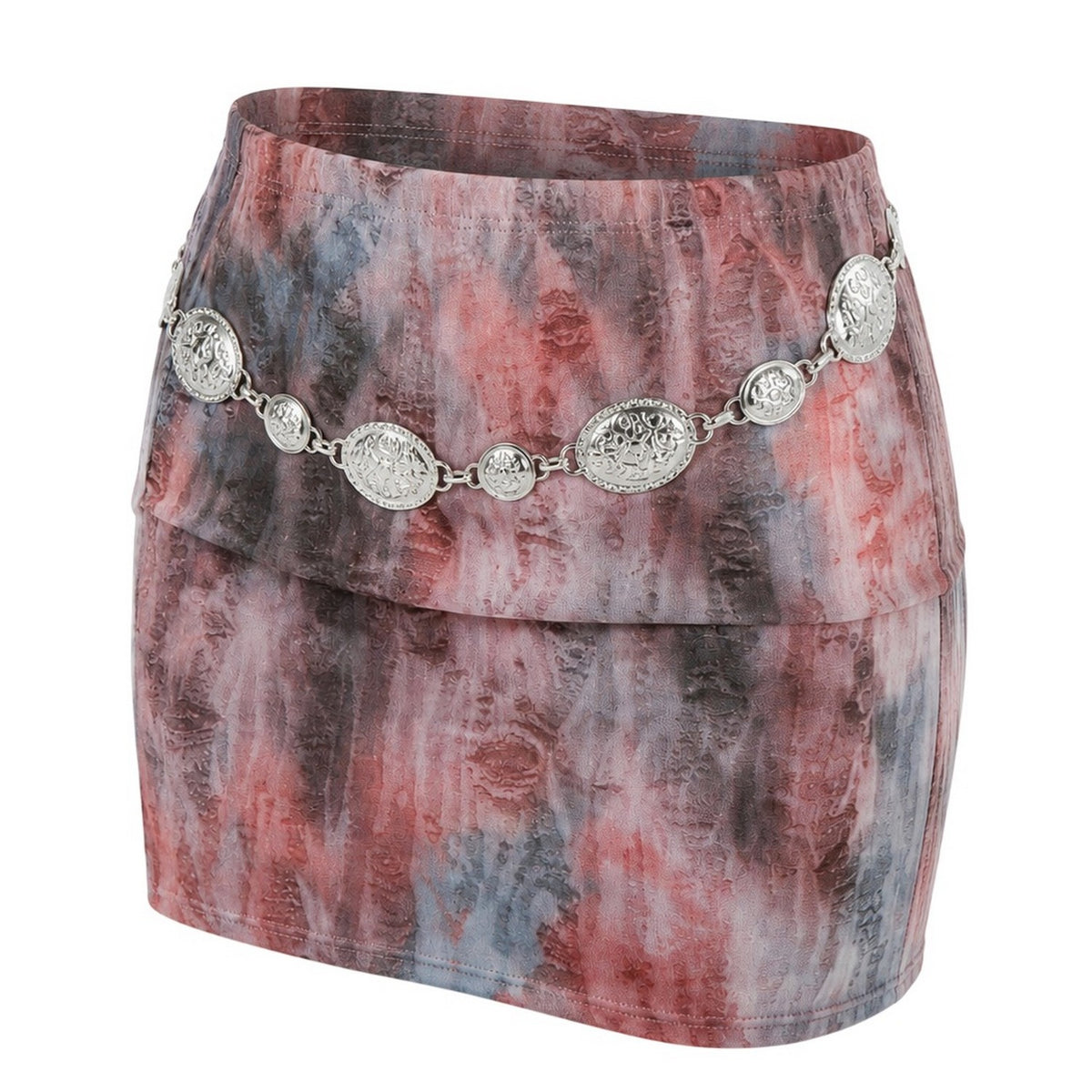 Grey - Side - Missy Empire Womens-Ladies Tie Dye Mini Skirt