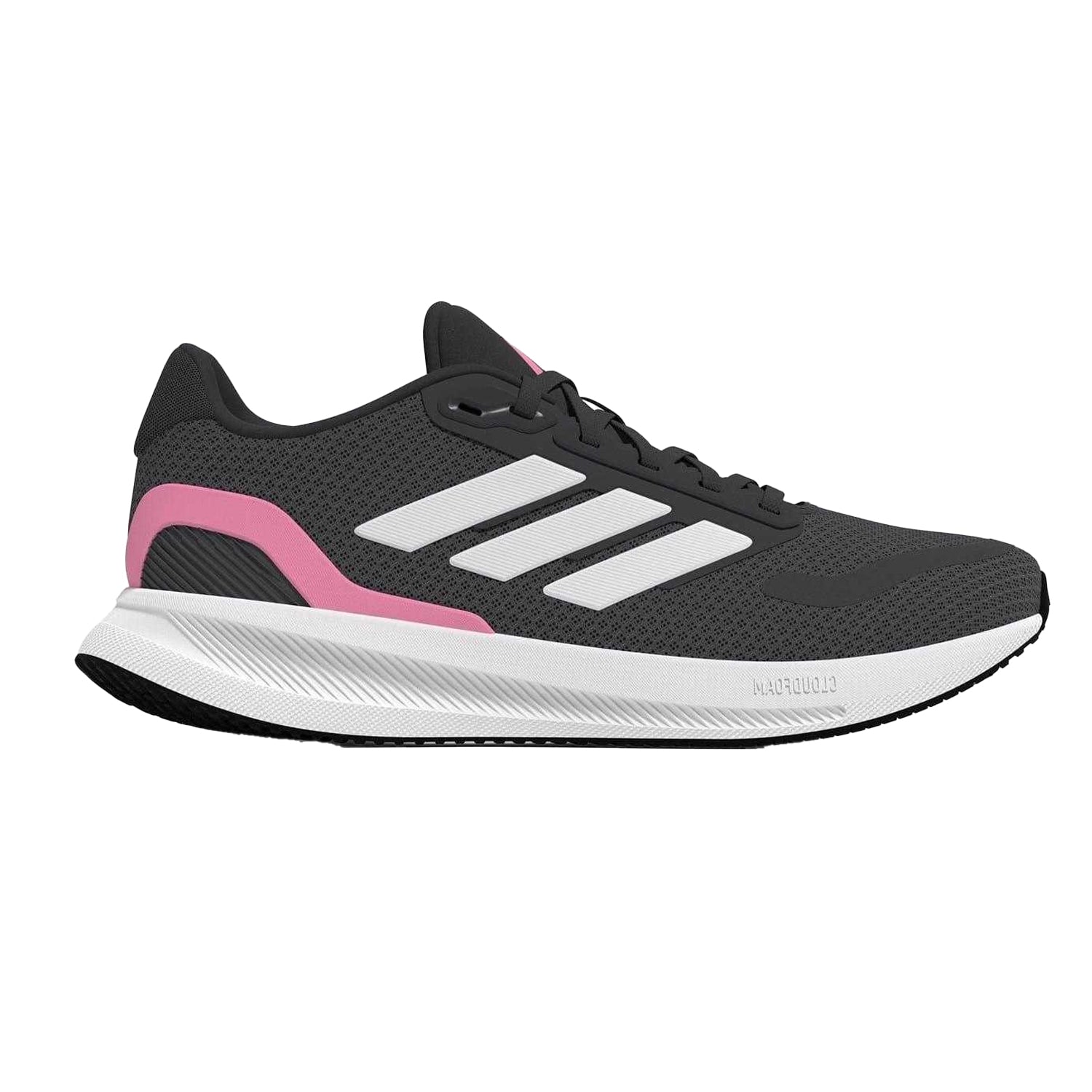 Dark Grey-Pink - Front - Adidas Womens-Ladies Runfalcon 5 Shoes