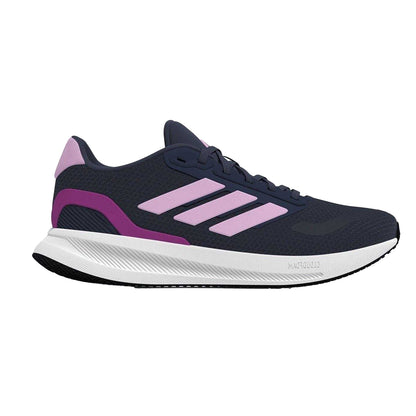 Dark Navy-White-Dark Lilac - Front - Adidas Womens-Ladies Runfalcon 5 Shoes
