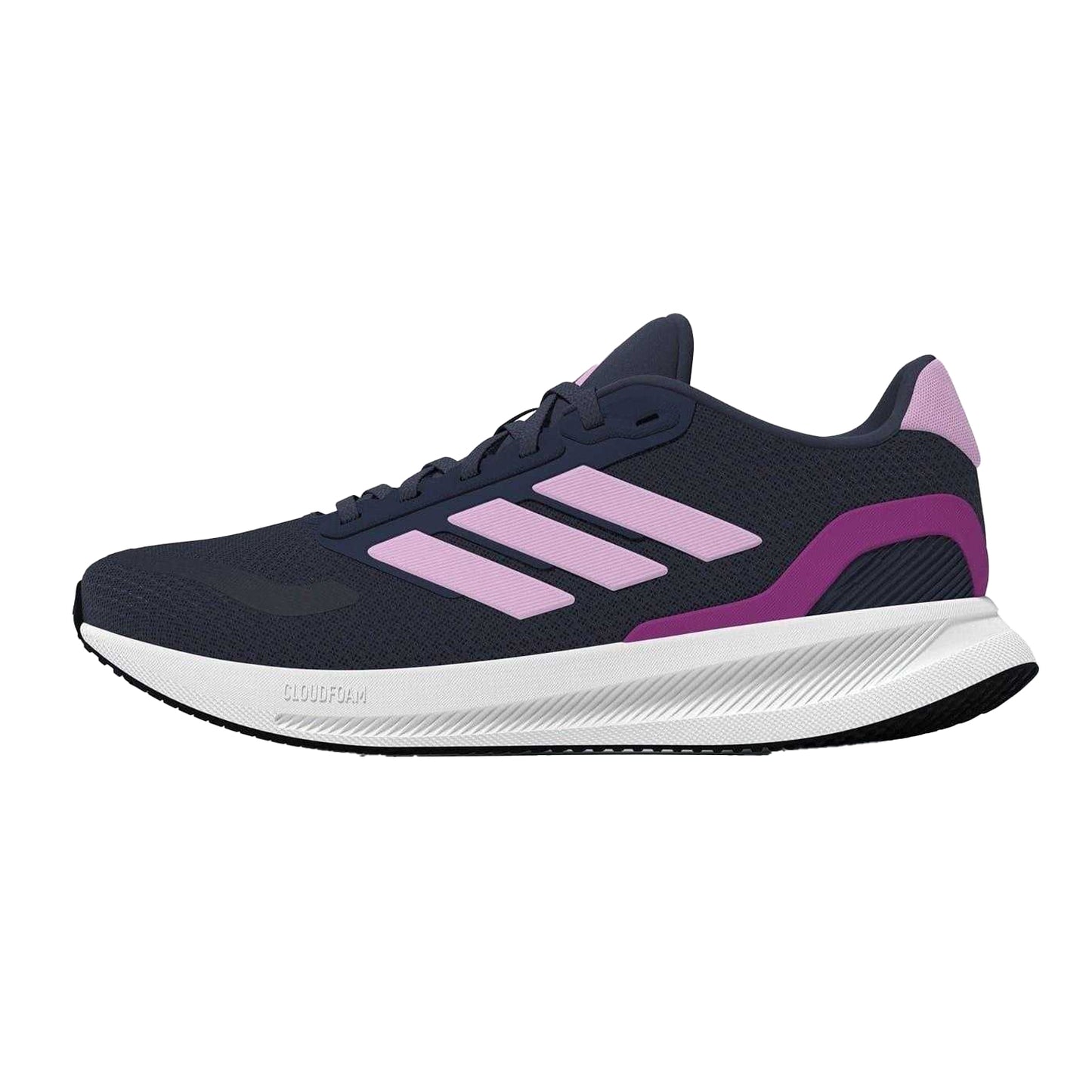 Dark Navy-White-Dark Lilac - Back - Adidas Womens-Ladies Runfalcon 5 Shoes