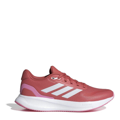 Scarlet-White-Bliss Pink - Front - Adidas Womens-Ladies Runfalcon 5 Shoes