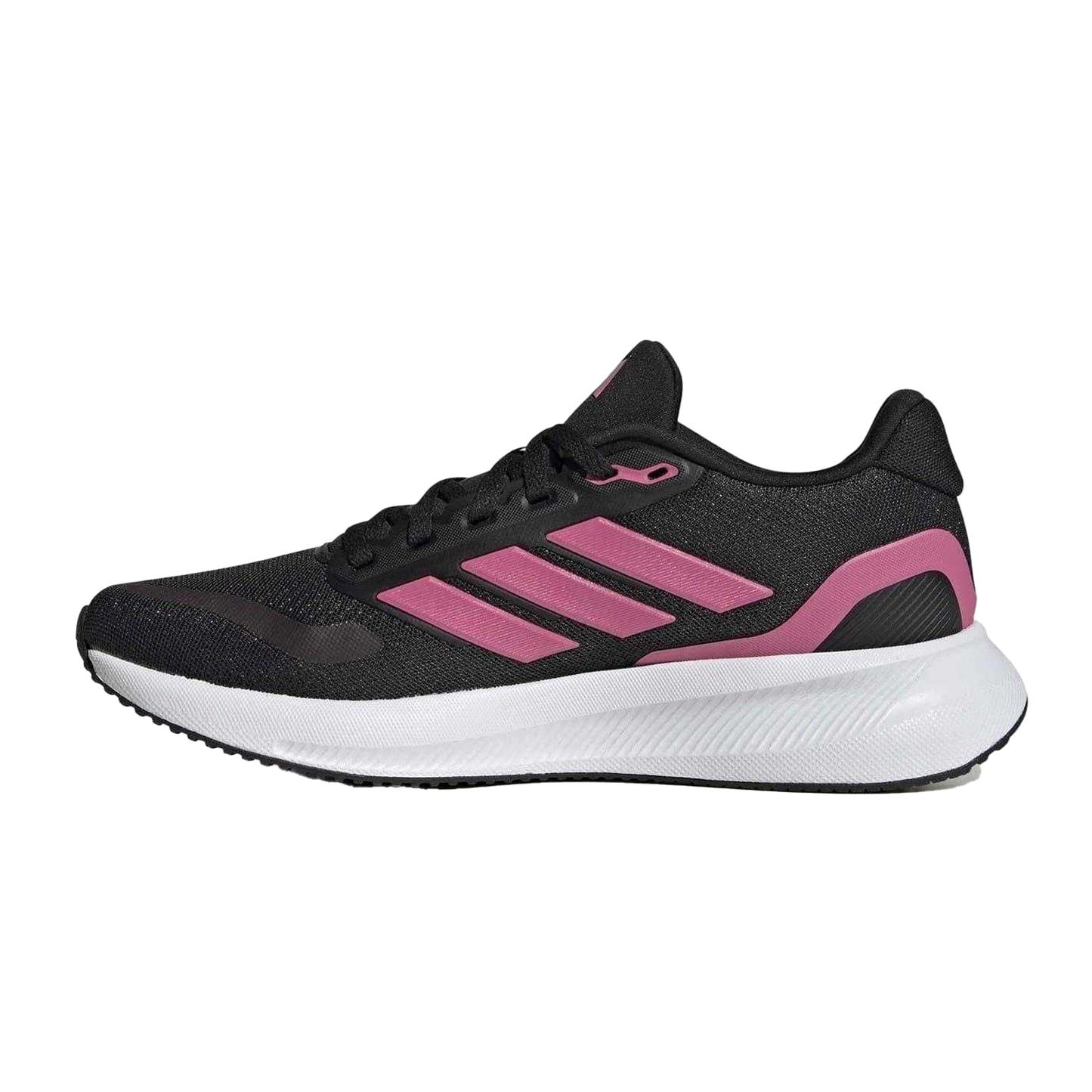 Black-Pink - Side - Adidas Womens-Ladies Runfalcon 5 Shoes