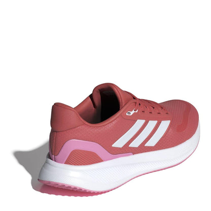 Scarlet-White-Bliss Pink - Close up - Adidas Womens-Ladies Runfalcon 5 Shoes