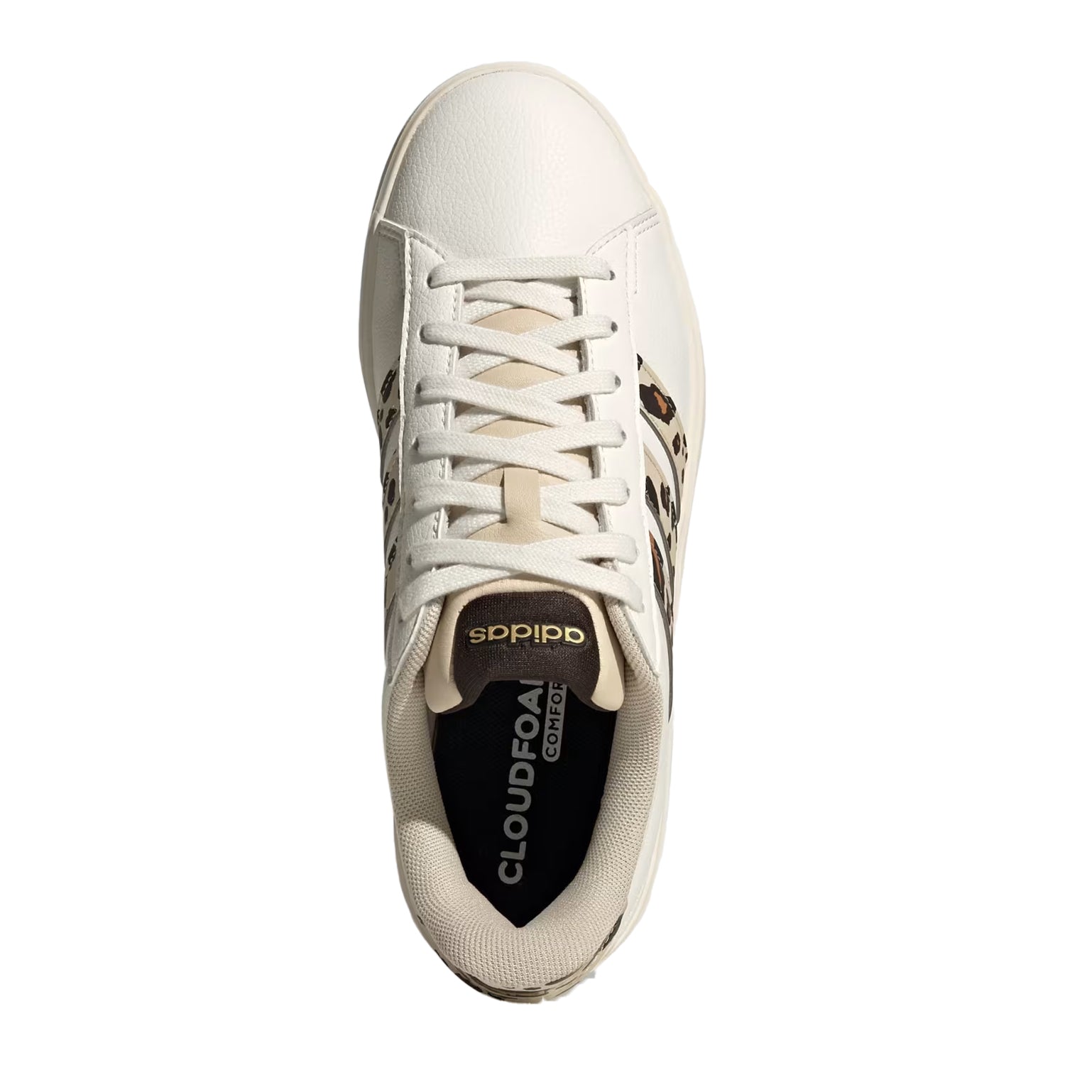 White-Leopard - Lifestyle - Adidas Womens-Ladies Grand Court Platform Trainers
