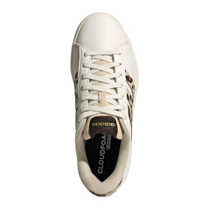White-Leopard - Lifestyle - Adidas Womens-Ladies Grand Court Platform Trainers