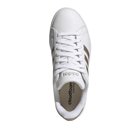 White-Platinum - Lifestyle - Adidas Womens-Ladies Grand Court Platform Trainers