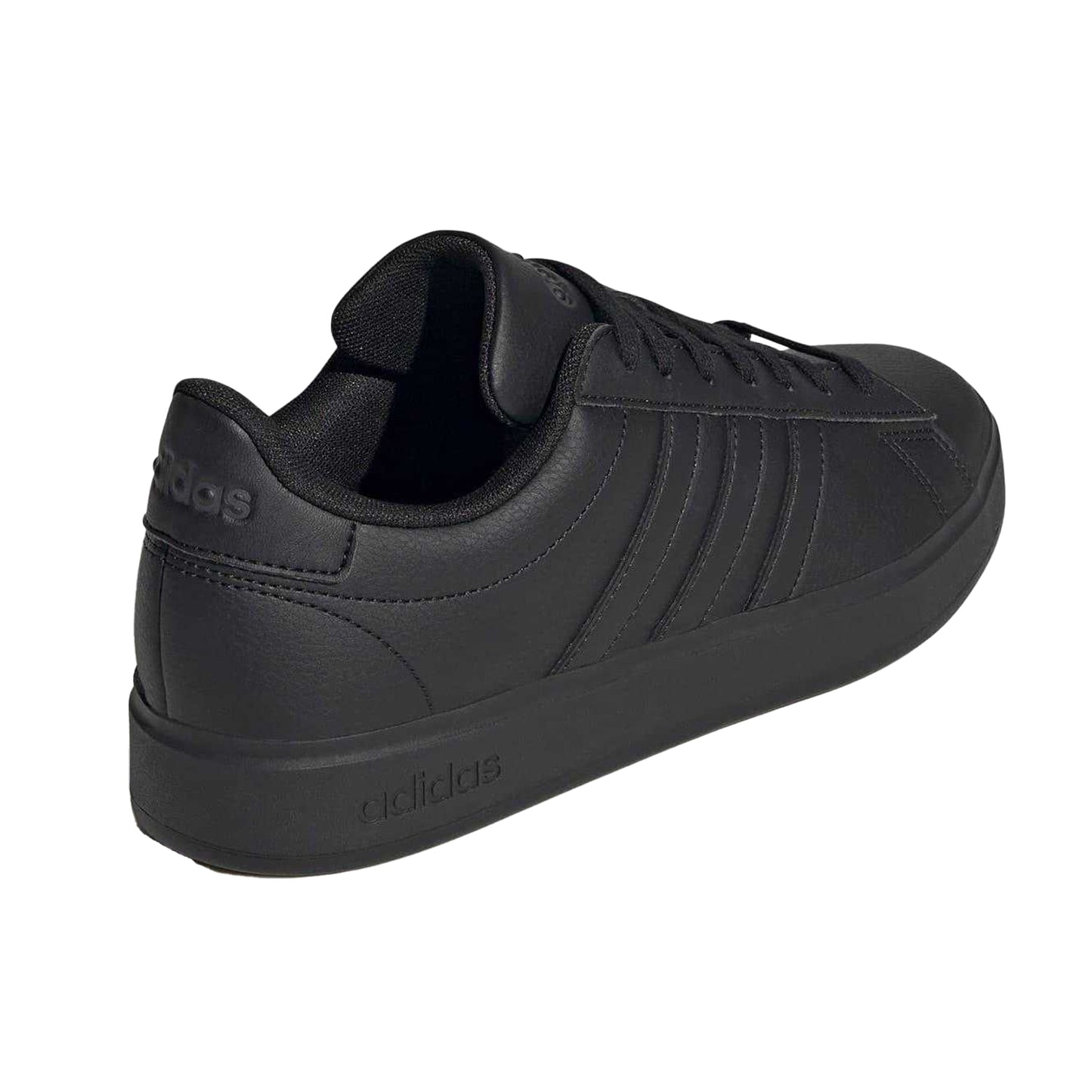 Triple Black - Back - Adidas Womens-Ladies Grand Court Platform Trainers