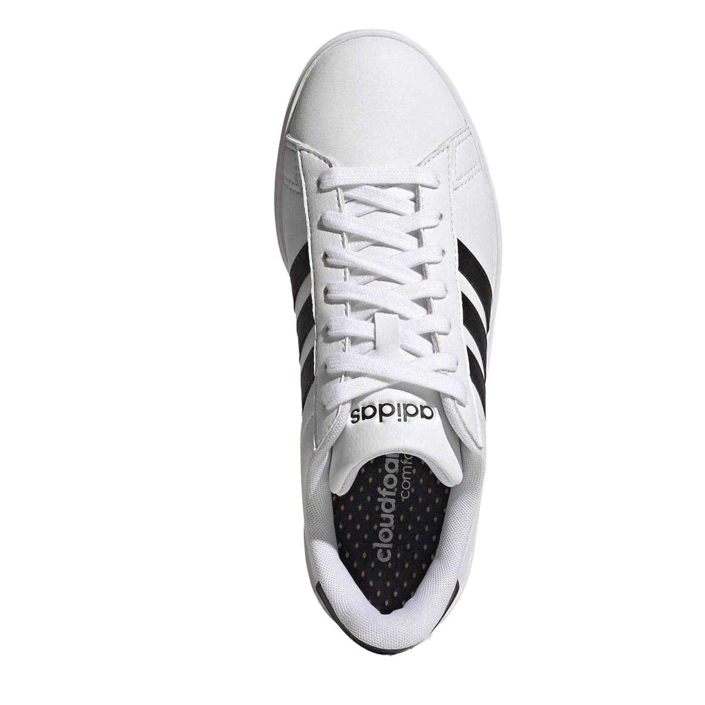 White-Black - Lifestyle - Adidas Womens-Ladies Grand Court Platform Trainers