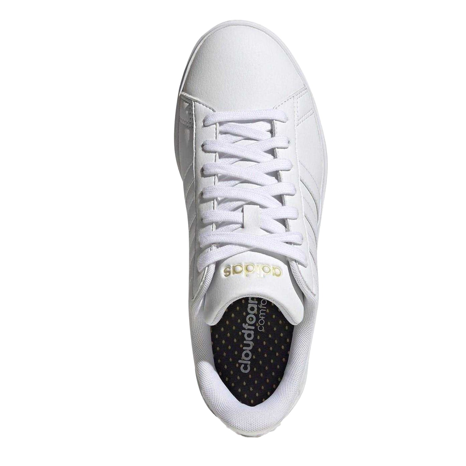 White-Gold - Lifestyle - Adidas Womens-Ladies Grand Court Platform Trainers