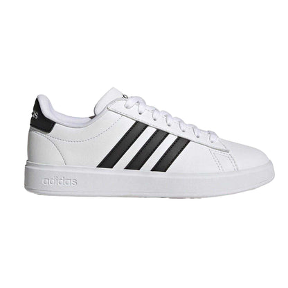 White-Black - Front - Adidas Womens-Ladies Grand Court Platform Trainers