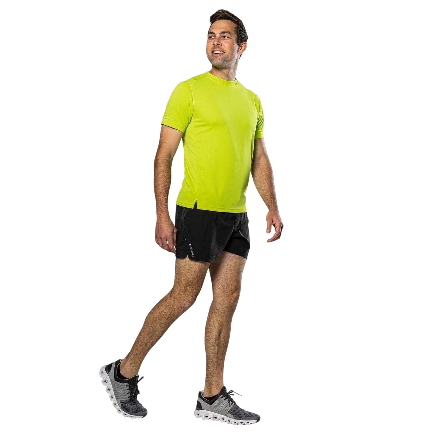 Bright Lime - Side - Nathan Mens Rise Regular Short-Sleeved T-Shirt