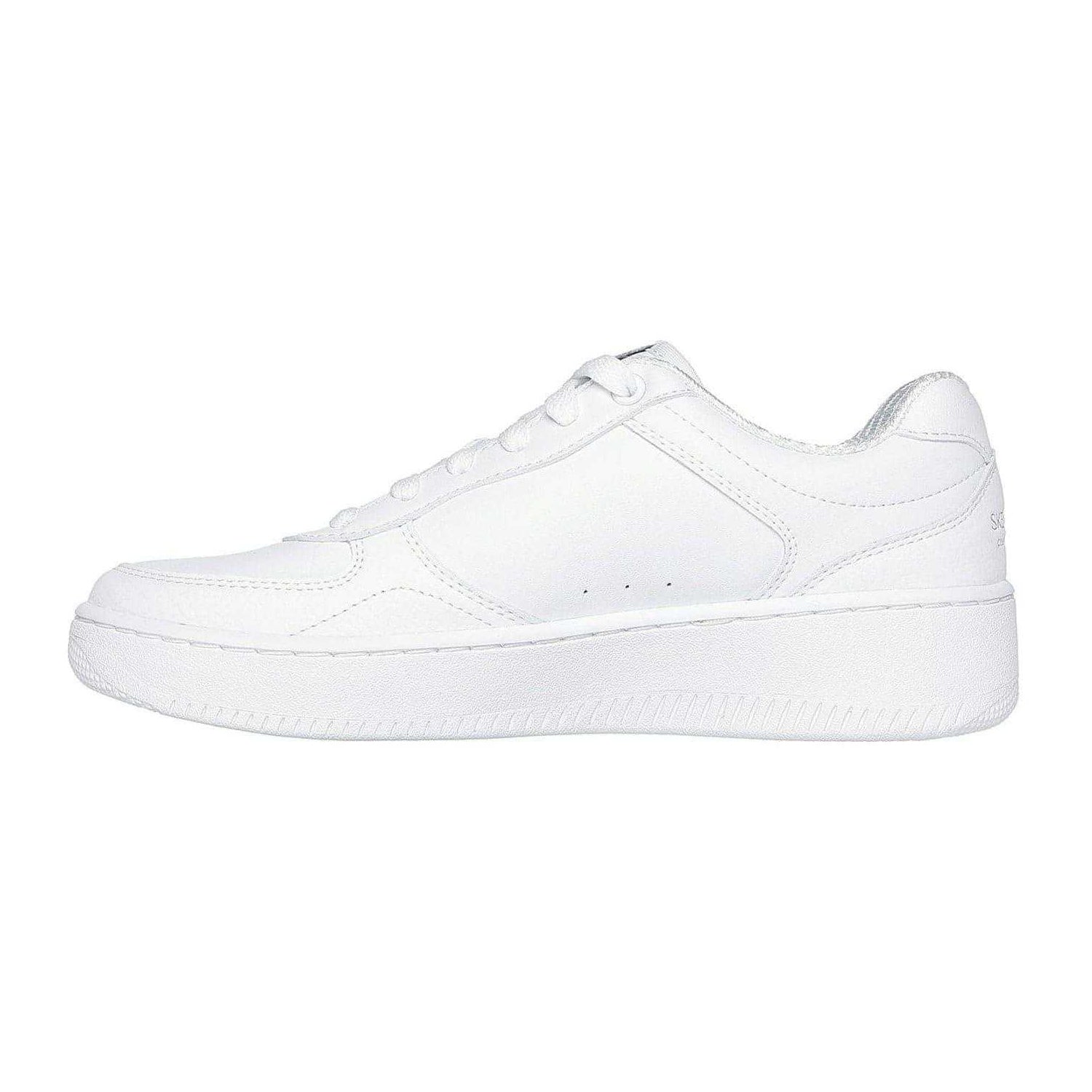 White - Back - Skechers Womens-Ladies Court Leather Trainers