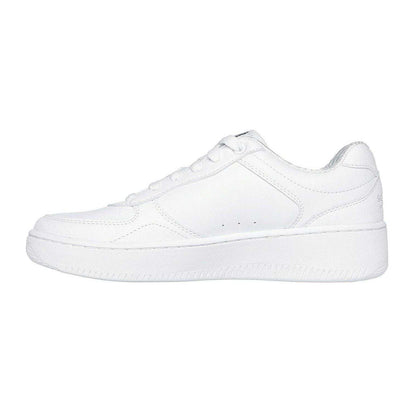 White - Back - Skechers Womens-Ladies Court Leather Trainers