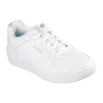 White - Pack Shot - Skechers Womens-Ladies Court Leather Trainers