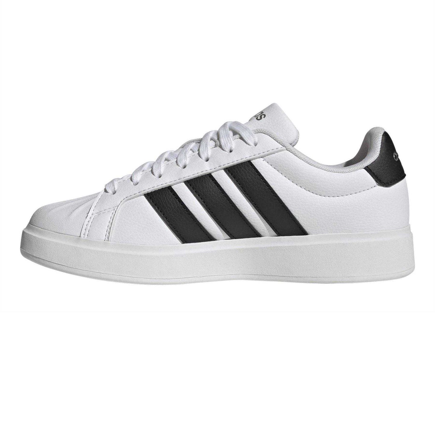 White-Black - Lifestyle - Adidas Womens-Ladies Grand Court Stripes Trainers