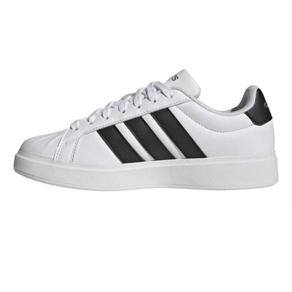 White-Black - Lifestyle - Adidas Womens-Ladies Grand Court Stripes Trainers