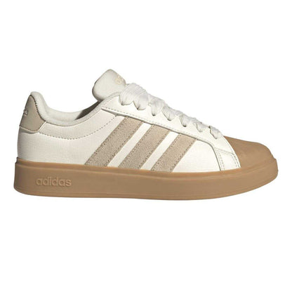 Linen - Front - Adidas Womens-Ladies Grand Court Stripes Trainers