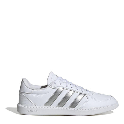 White-Silver - Front - Adidas Womens-Ladies Breaknet Trainers
