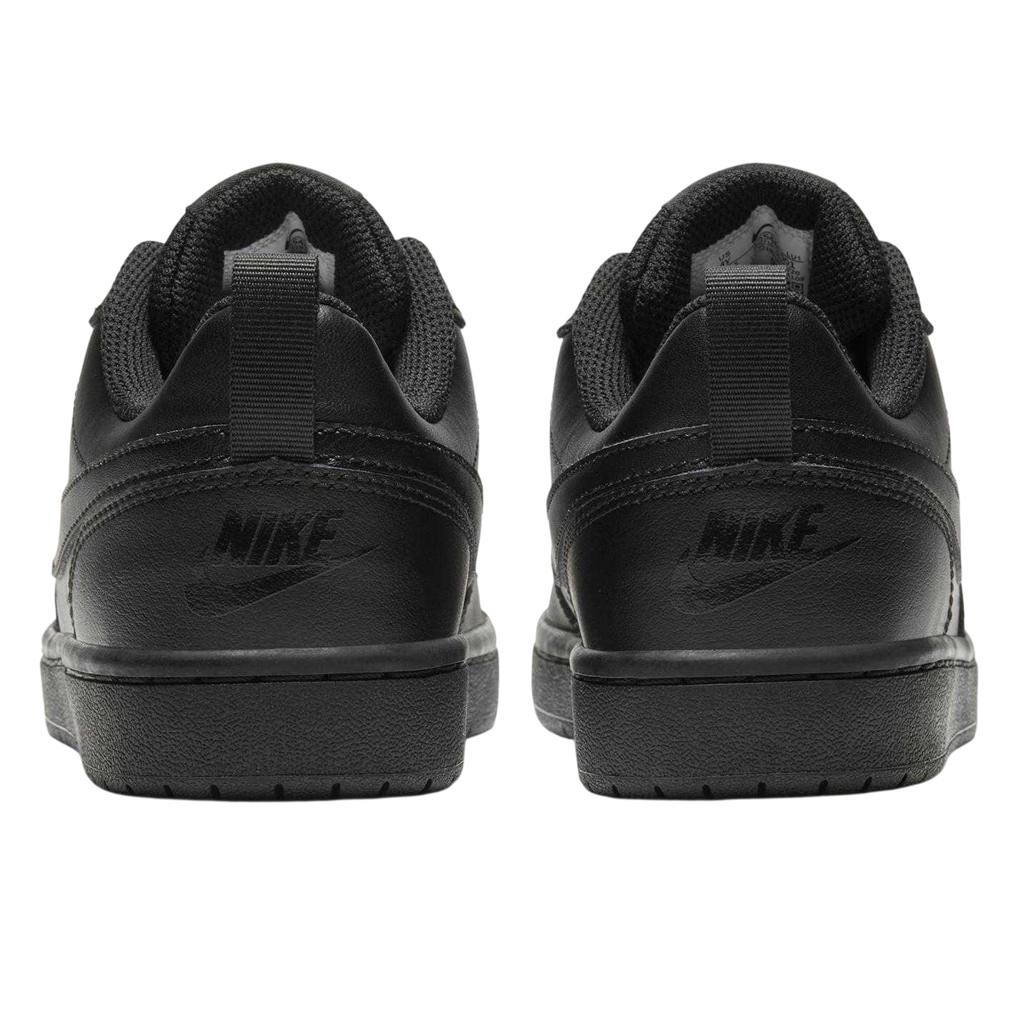 Triple Black - Back - Nike Childrens-Kids Borough Low Recraft Leather Flat Trainers