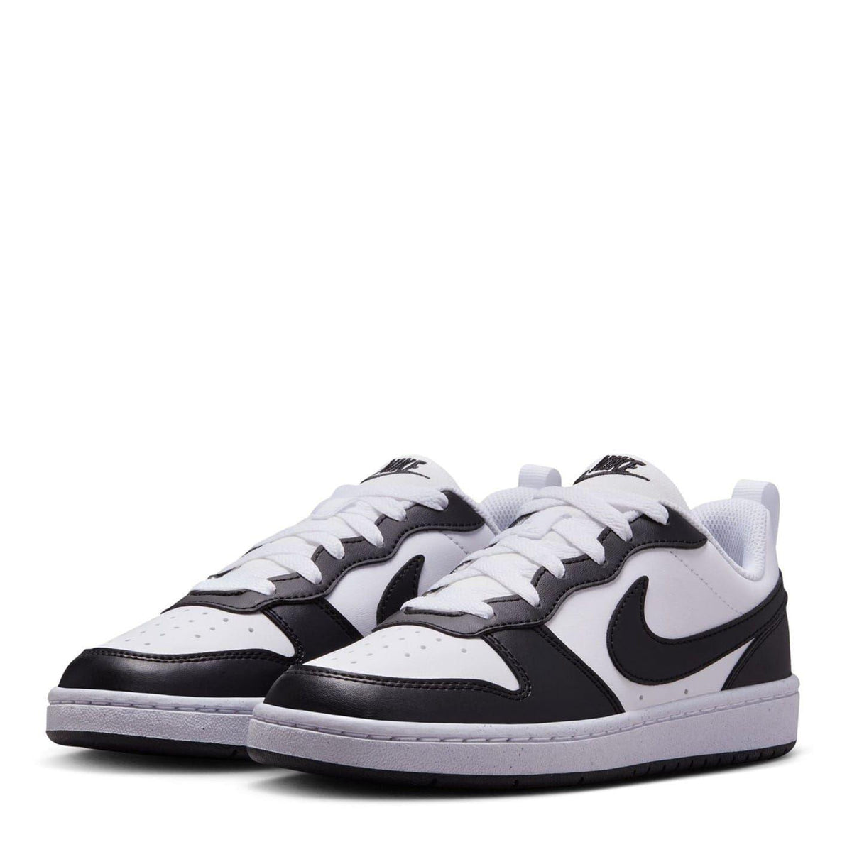 Panda - Side - Nike Childrens-Kids Borough Low Recraft Leather Flat Trainers