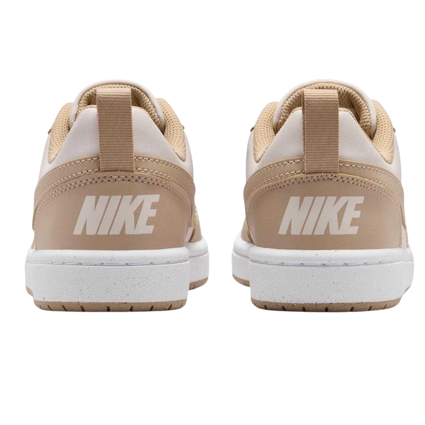 Natural - Back - Nike Childrens-Kids Borough Low Recraft Leather Flat Trainers