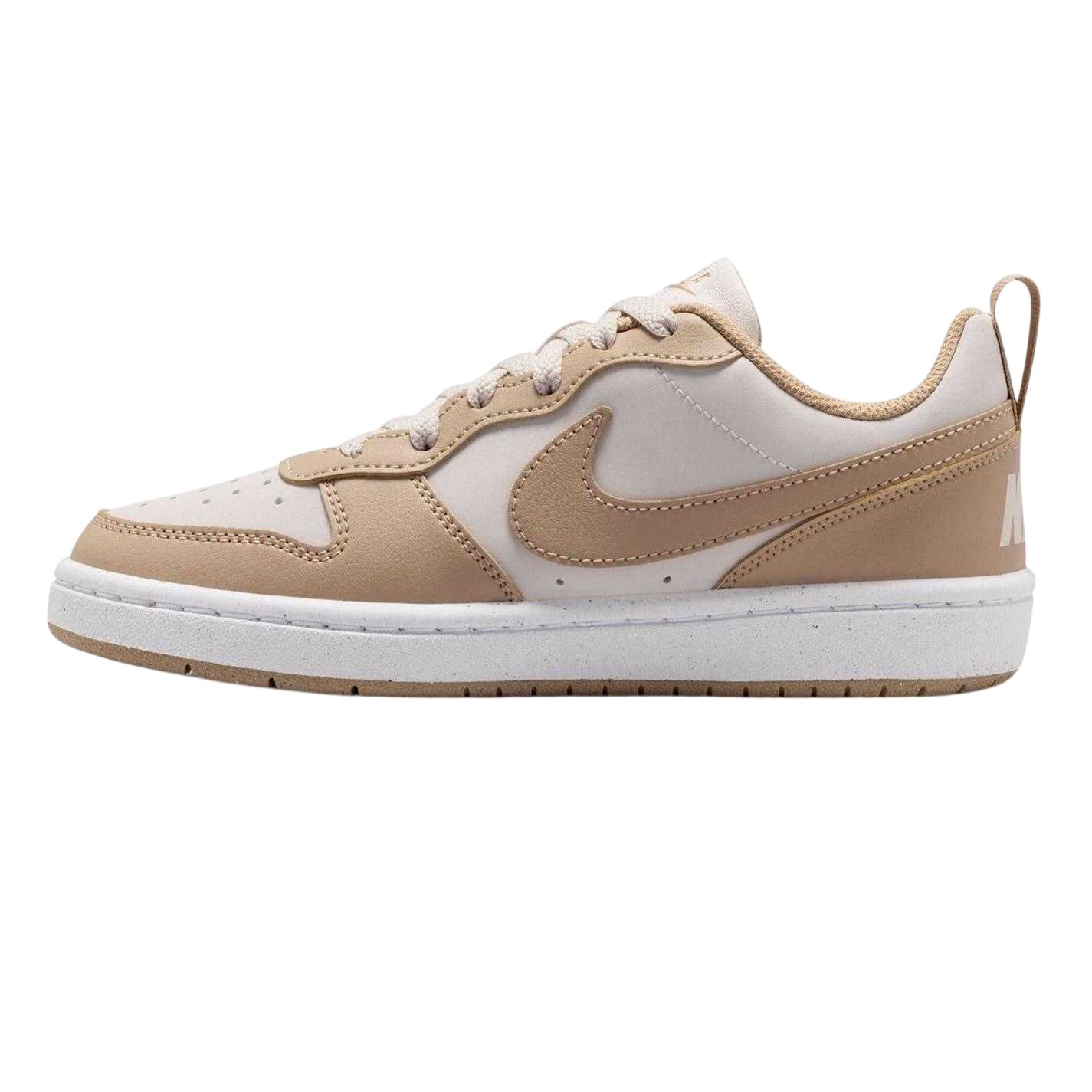 Natural - Side - Nike Childrens-Kids Borough Low Recraft Leather Flat Trainers
