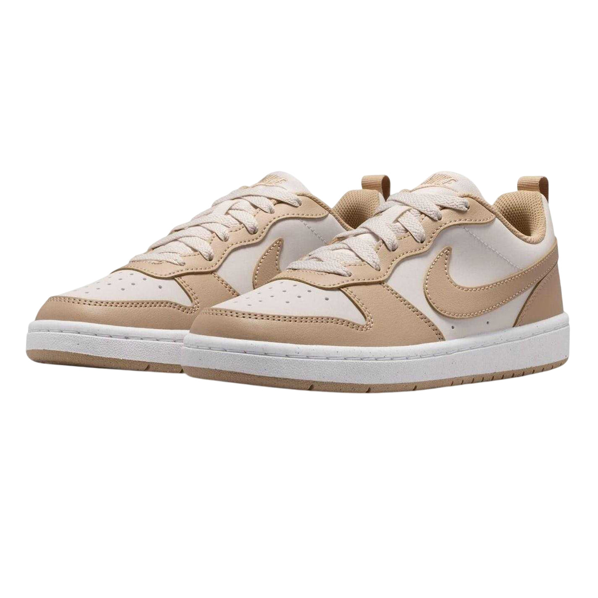 Natural - Lifestyle - Nike Childrens-Kids Borough Low Recraft Leather Flat Trainers