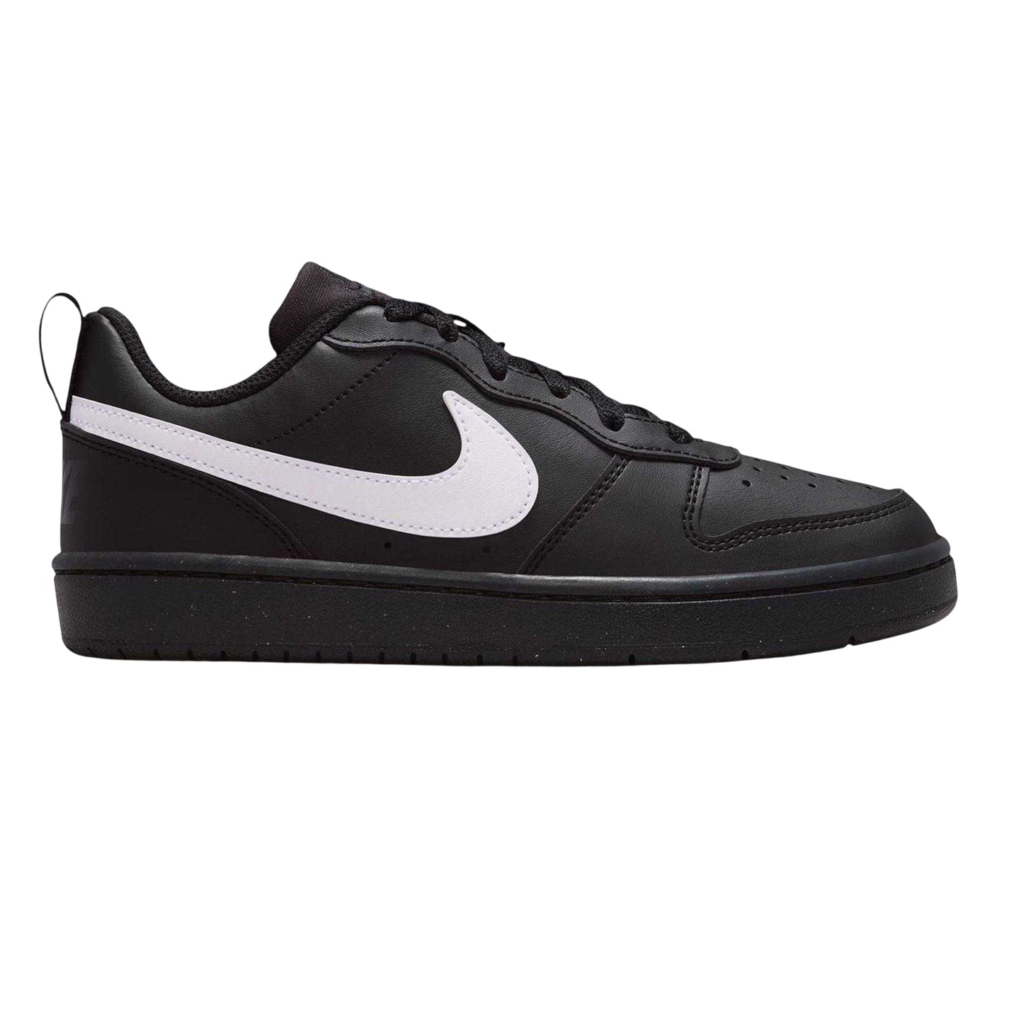 Black-White - Front - Nike Childrens-Kids Borough Low Recraft Leather Flat Trainers