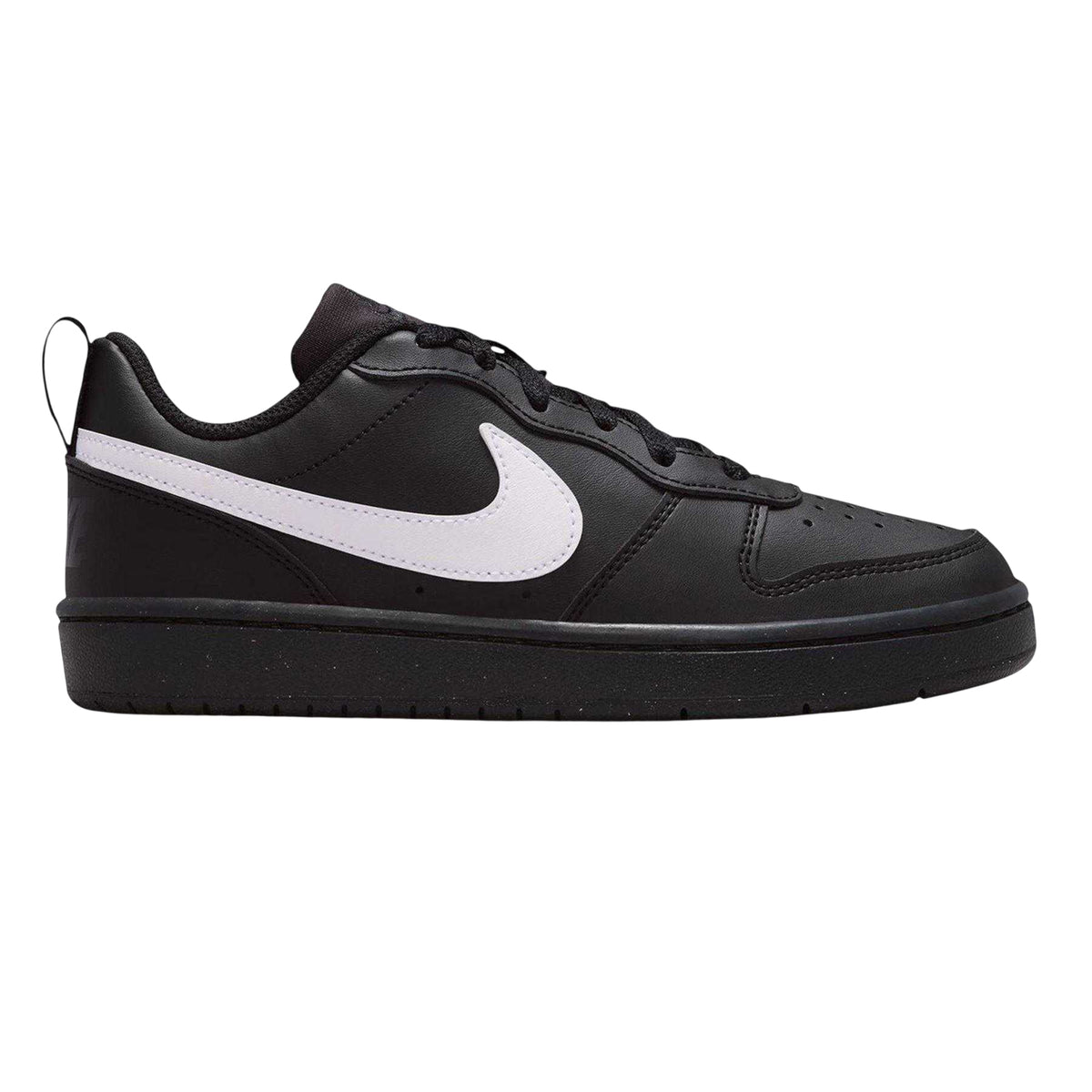 Black-White - Front - Nike Childrens-Kids Borough Low Recraft Leather Flat Trainers