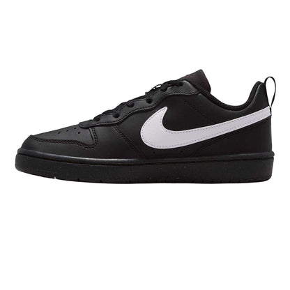 Black-White - Side - Nike Childrens-Kids Borough Low Recraft Leather Flat Trainers