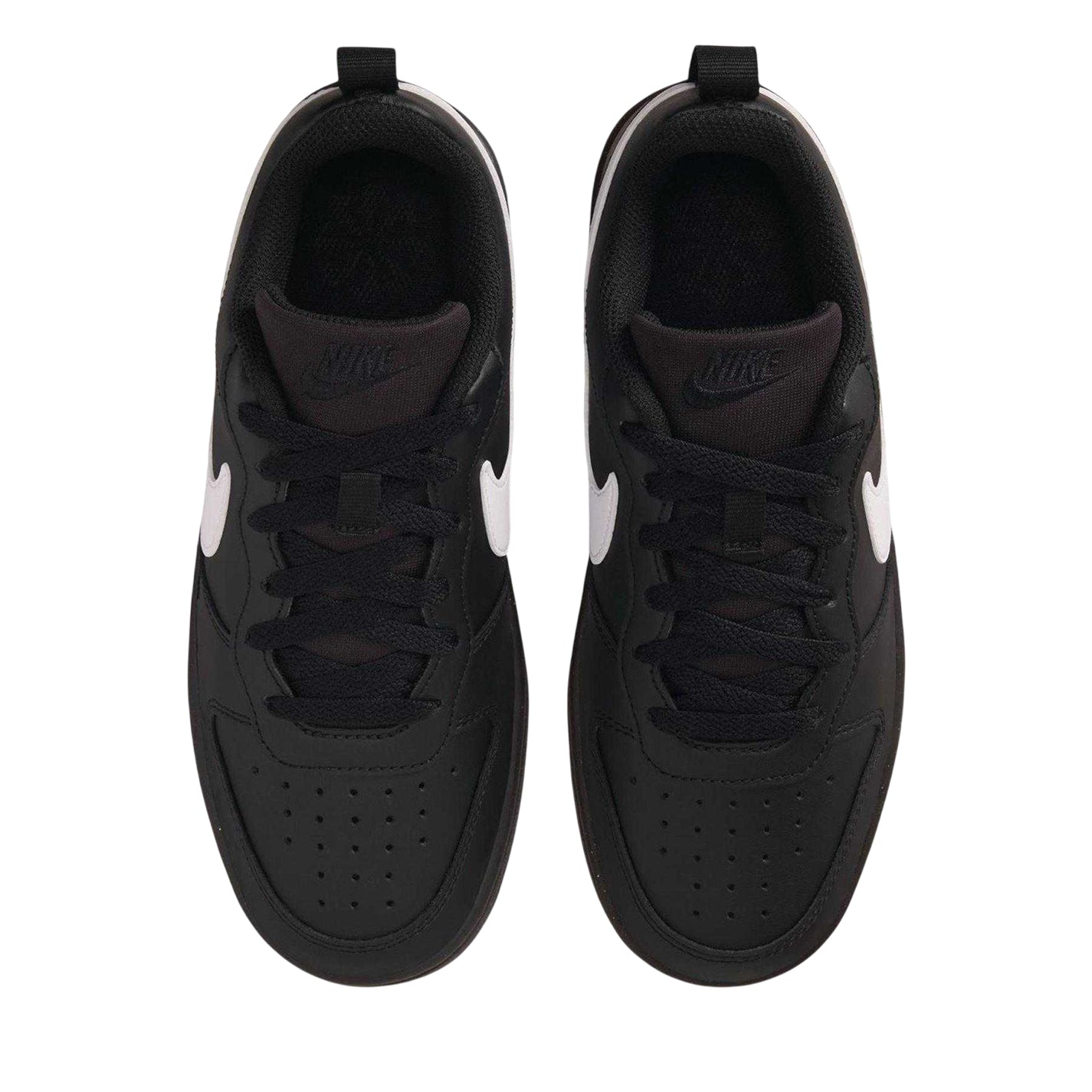 Black-White - Lifestyle - Nike Childrens-Kids Borough Low Recraft Leather Flat Trainers