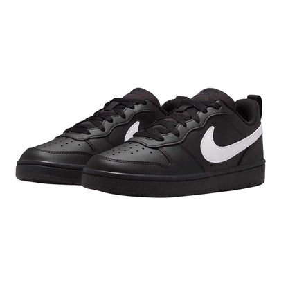 Black-White - Pack Shot - Nike Childrens-Kids Borough Low Recraft Leather Flat Trainers