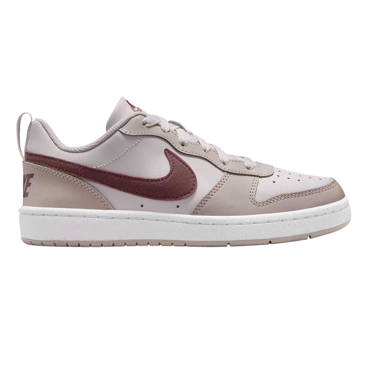 Grey-Tattoo - Front - Nike Childrens-Kids Borough Low Recraft Leather Flat Trainers