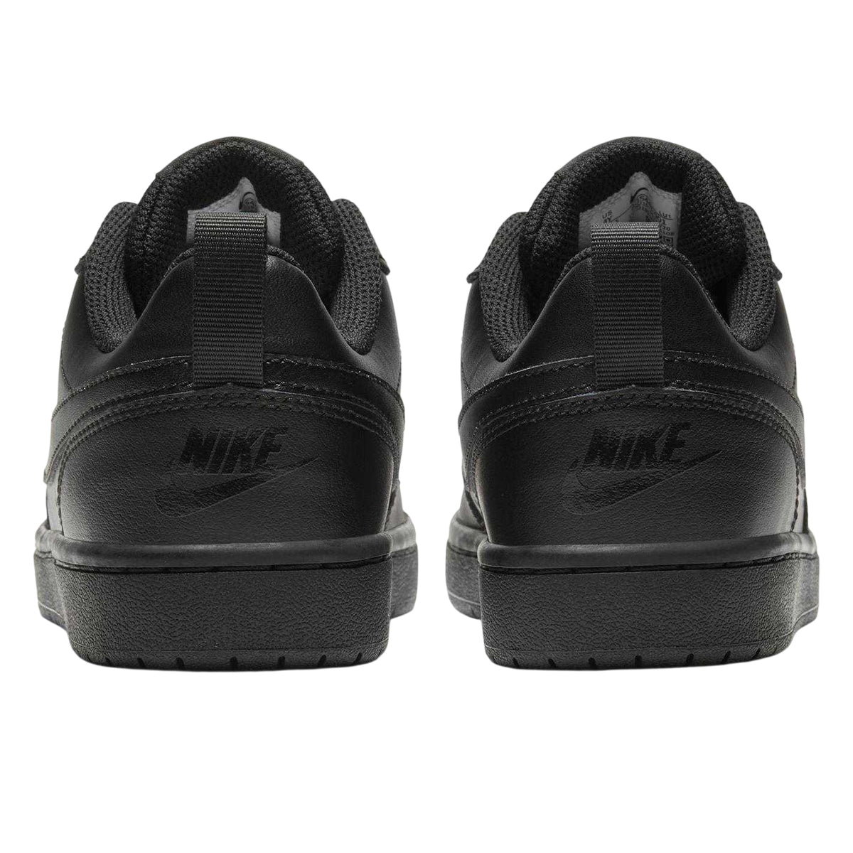 Triple Black - Back - Nike Childrens-Kids Borough Low Recraft Leather Flat Trainers