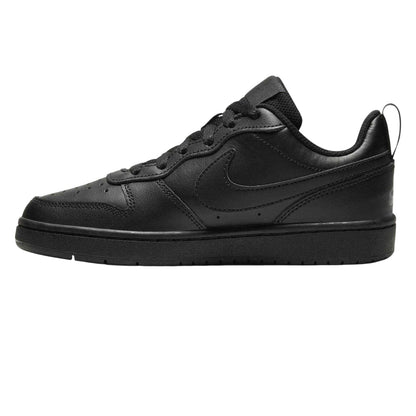 Triple Black - Side - Nike Childrens-Kids Borough Low Recraft Leather Flat Trainers