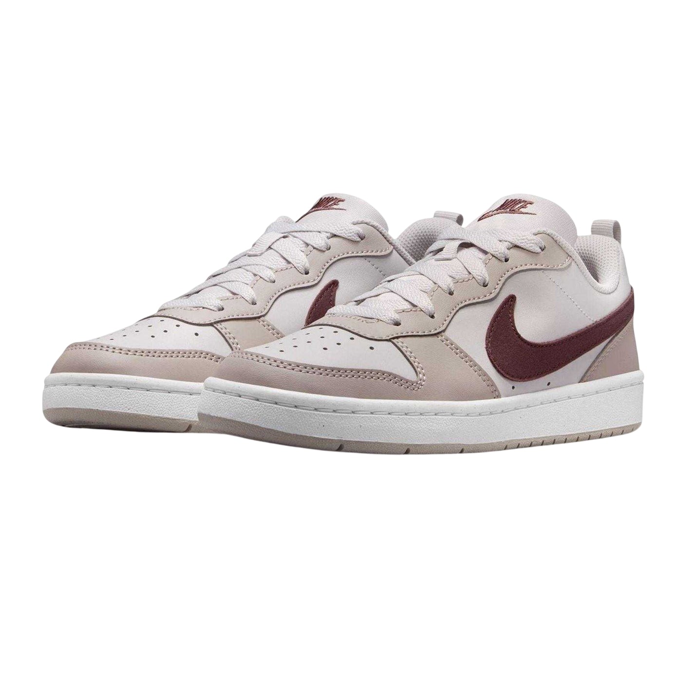 Grey-Tattoo - Pack Shot - Nike Childrens-Kids Borough Low Recraft Leather Flat Trainers