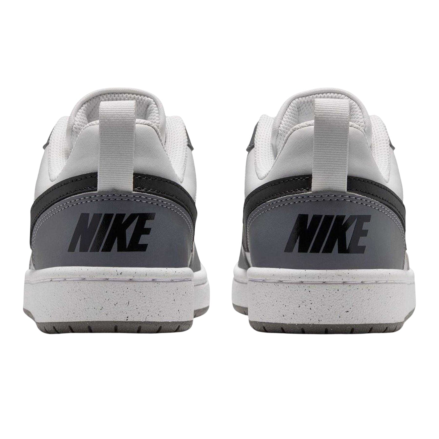 White-Black-Dark Grey-Dark Red - Back - Nike Childrens-Kids Borough Low Recraft Leather Flat Trainers