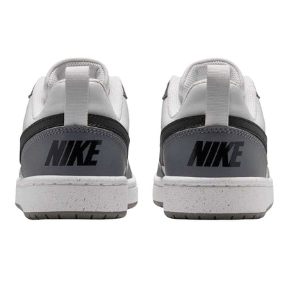 White-Black-Dark Grey-Dark Red - Back - Nike Childrens-Kids Borough Low Recraft Leather Flat Trainers