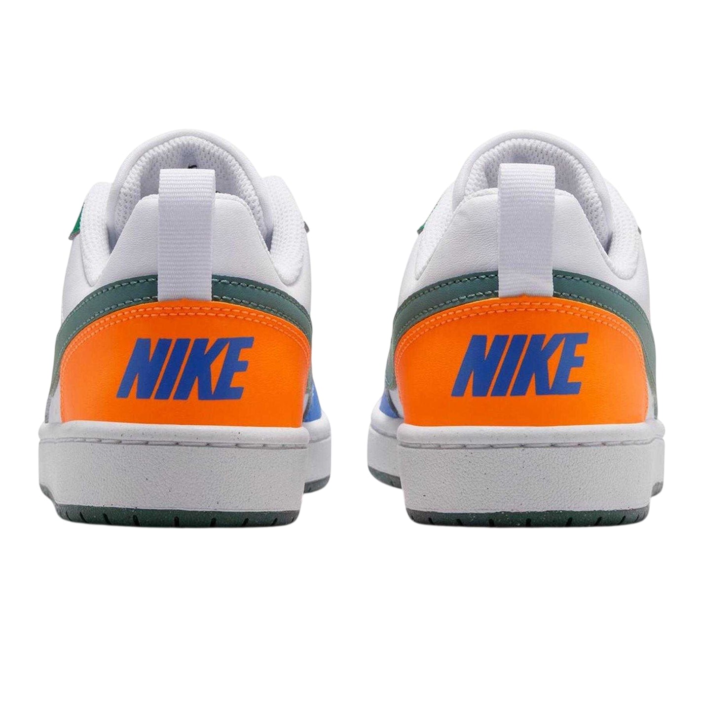 White-Blue-Orange - Back - Nike Childrens-Kids Borough Low Recraft Leather Flat Trainers