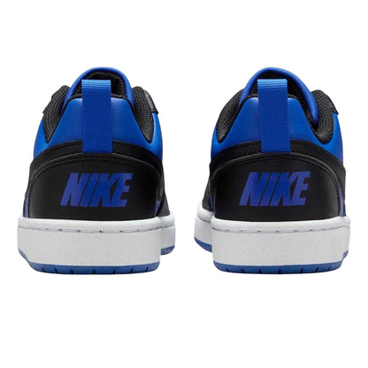 Royal Blue-Black - Back - Nike Childrens-Kids Borough Low Recraft Leather Flat Trainers