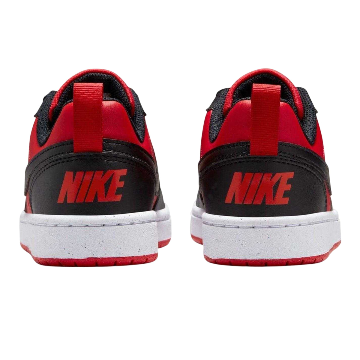 Red-Black - Back - Nike Childrens-Kids Borough Low Recraft Leather Flat Trainers
