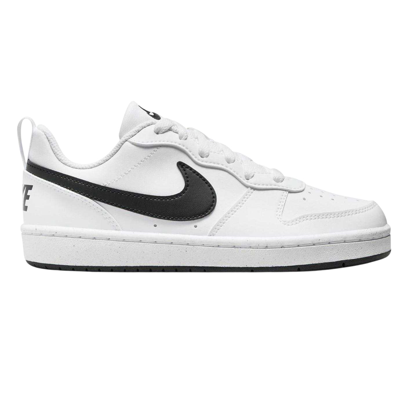 White-Black - Front - Nike Childrens-Kids Borough Low Recraft Leather Flat Trainers