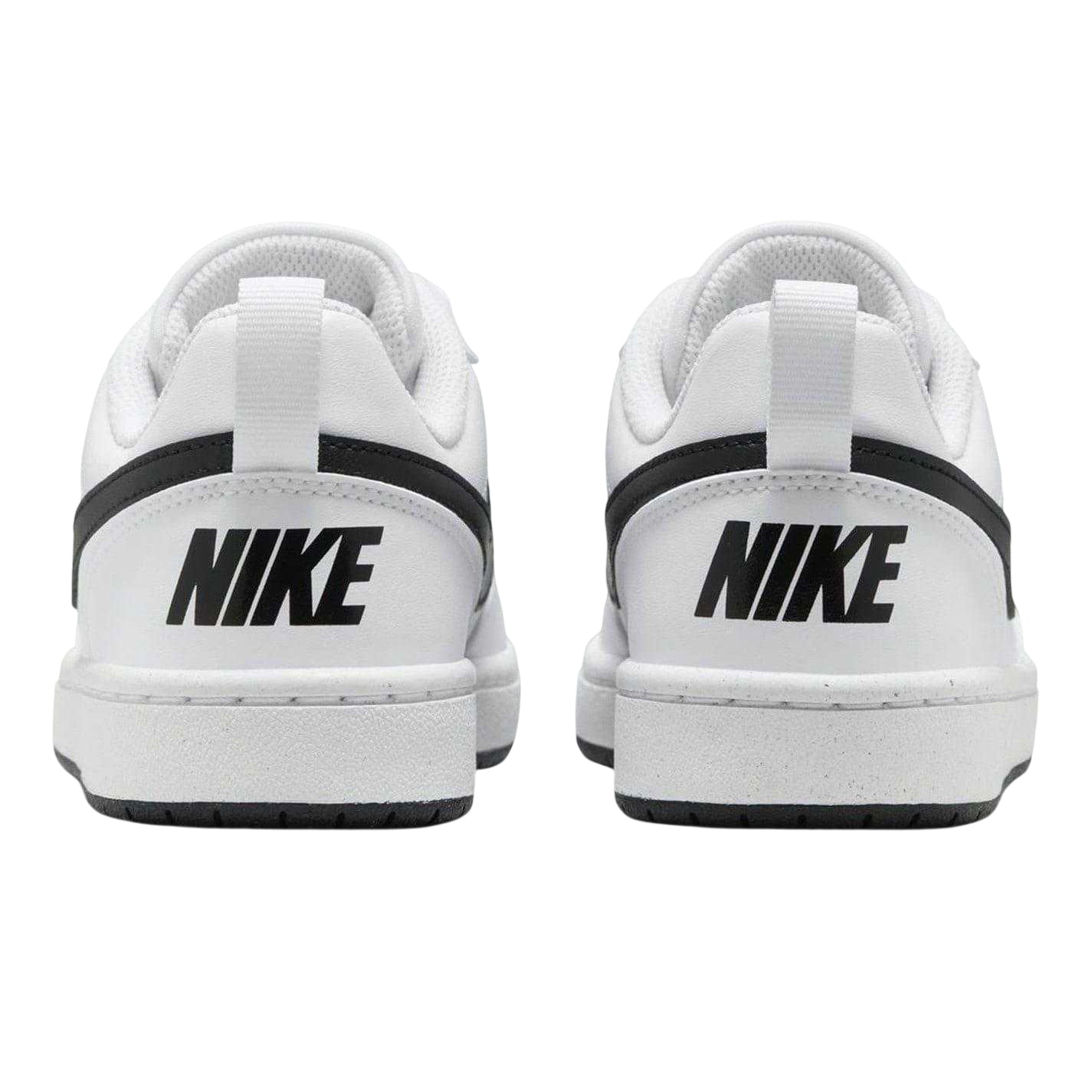 White-Black - Back - Nike Childrens-Kids Borough Low Recraft Leather Flat Trainers