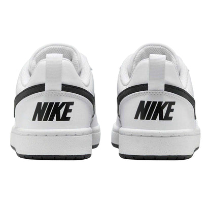 White-Black - Back - Nike Childrens-Kids Borough Low Recraft Leather Flat Trainers