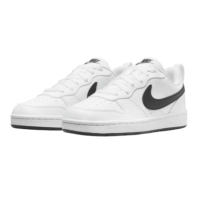 White-Black - Pack Shot - Nike Childrens-Kids Borough Low Recraft Leather Flat Trainers