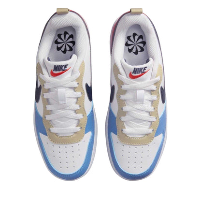 White-Blue-Red - Lifestyle - Nike Childrens-Kids Borough Low Recraft Leather Flat Trainers