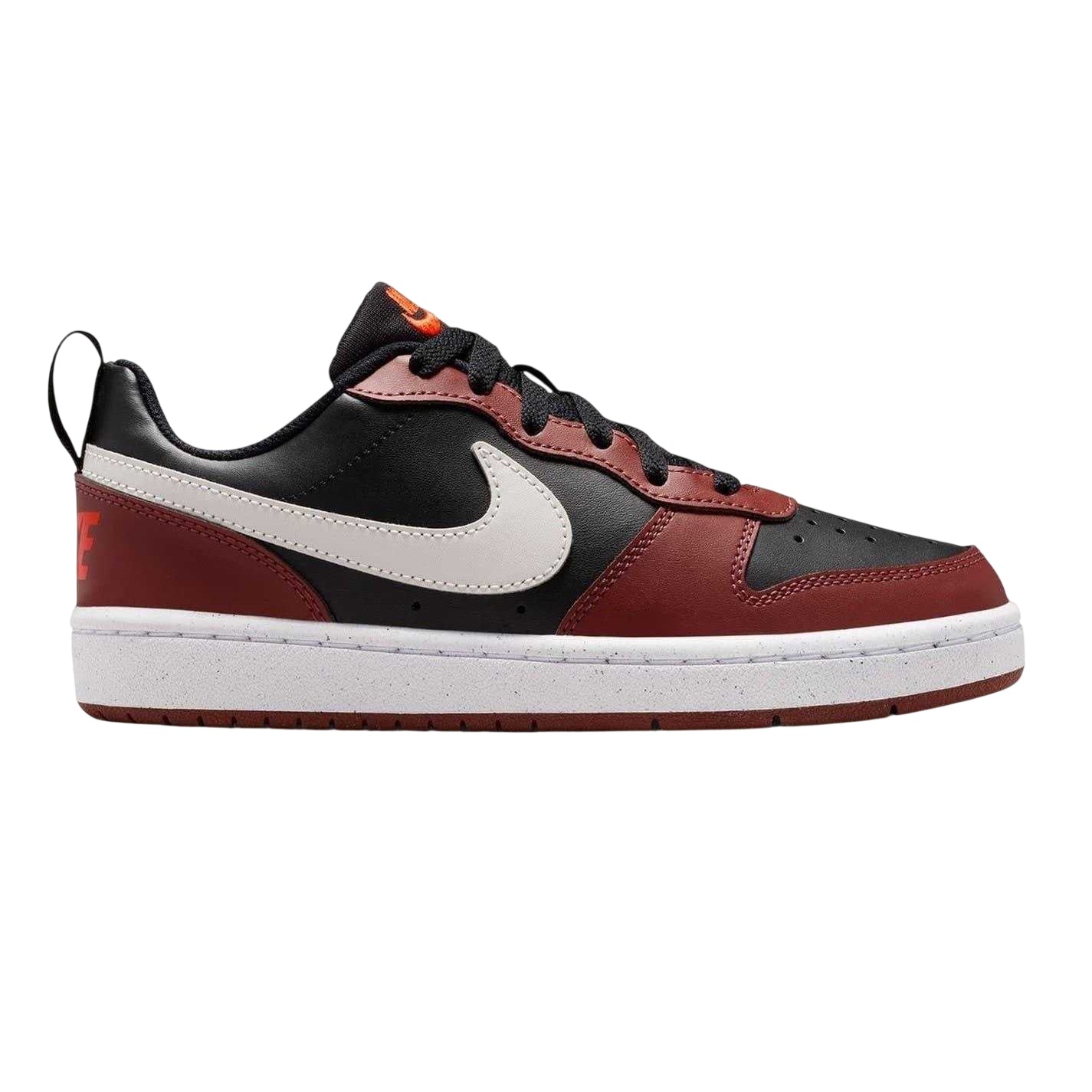 Black-Light Blue-Red - Front - Nike Childrens-Kids Borough Low Recraft Leather Flat Trainers