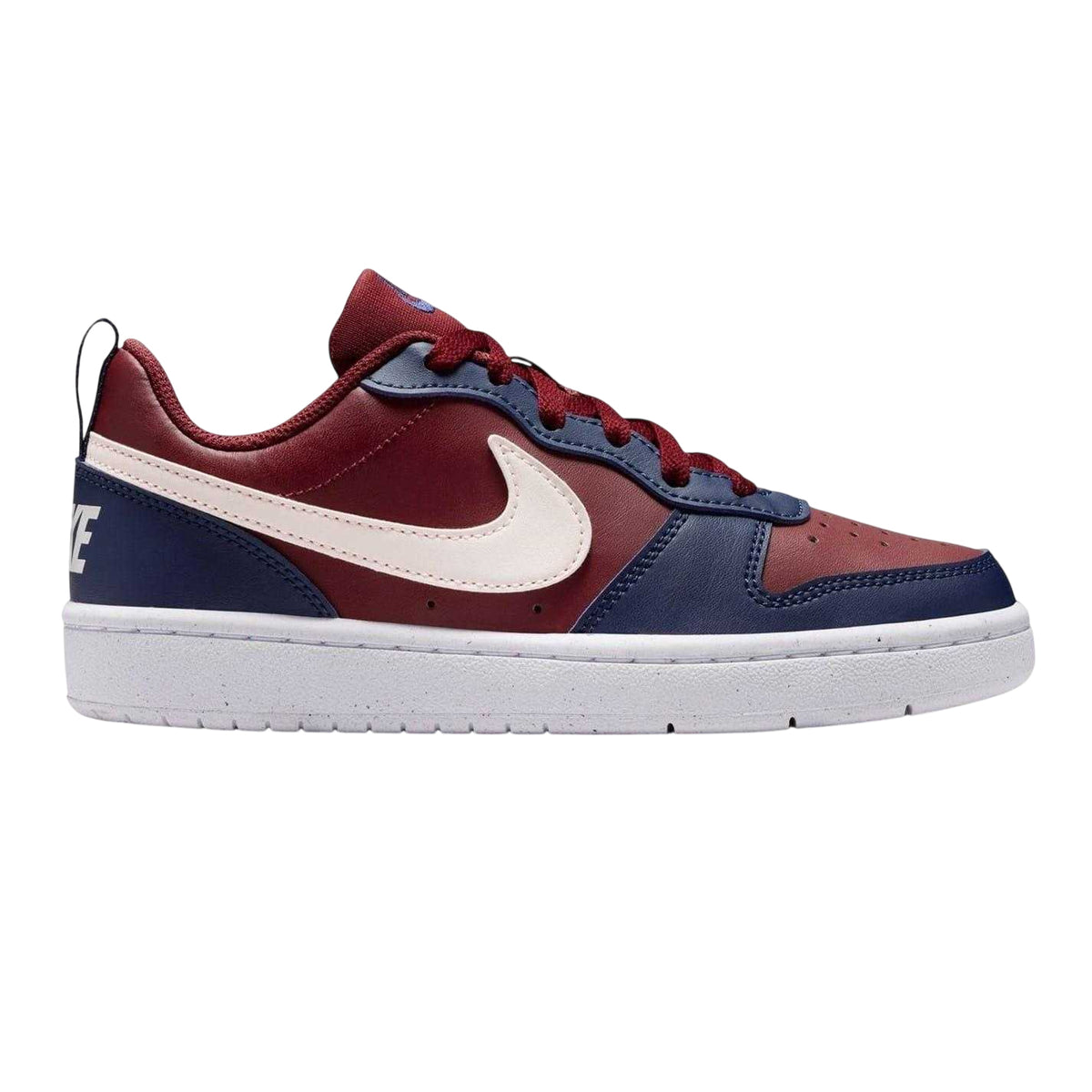 Red-Blue Black - Front - Nike Childrens-Kids Borough Low Recraft Leather Flat Trainers