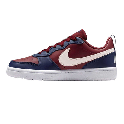 Red-Blue Black - Side - Nike Childrens-Kids Borough Low Recraft Leather Flat Trainers