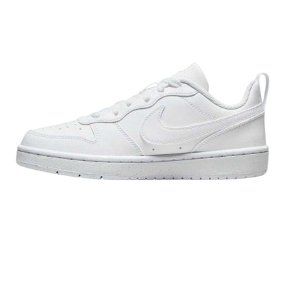 White - Side - Nike Childrens-Kids Borough Low Recraft Leather Flat Trainers